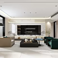 Modern Living And Dining Room Interior With Cozy Sofa Coffee Table And Stylish TV Wall Decor