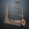 weapon arsenal weapon rack lance sword meteor hammer shield iron sword cold weapon arsenal 3d model