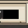 Modern Cream Style TV Background Wall TV Cabinet 3d model