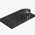 Black Induction Cooktop Modern Kitchen Appliance With Smooth Surface Lines And Control Buttons 3d model