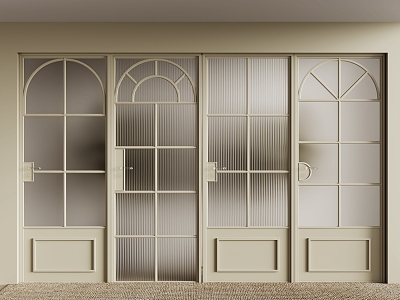 French door combination 3d model