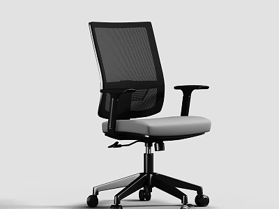 Ergonomic Office Chair With Mesh Back Gray Cushion And Black Swivel Wheels 3d model