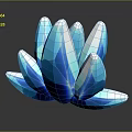 Elegant Wooden Stone Artwork with Petal Inspired Shape and Blue White Glossy Surface Reflection