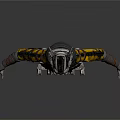 Futuristic 3D Robot Character With Yellow Black Mechanical Armor And Humanoid Structure 3d model