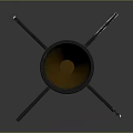 3D Model of Black and White Missile with Pointed Tip Fins and White Middle Section