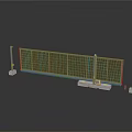 Industrial Metal Mesh Fence Structure With Support Posts And Base Plates