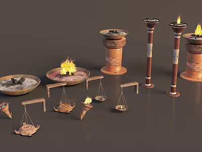 stove brazier torch bonfire 3d model