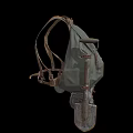 Gray Canvas Backpack With Leather Straps And Vintage Design For Outdoor Use