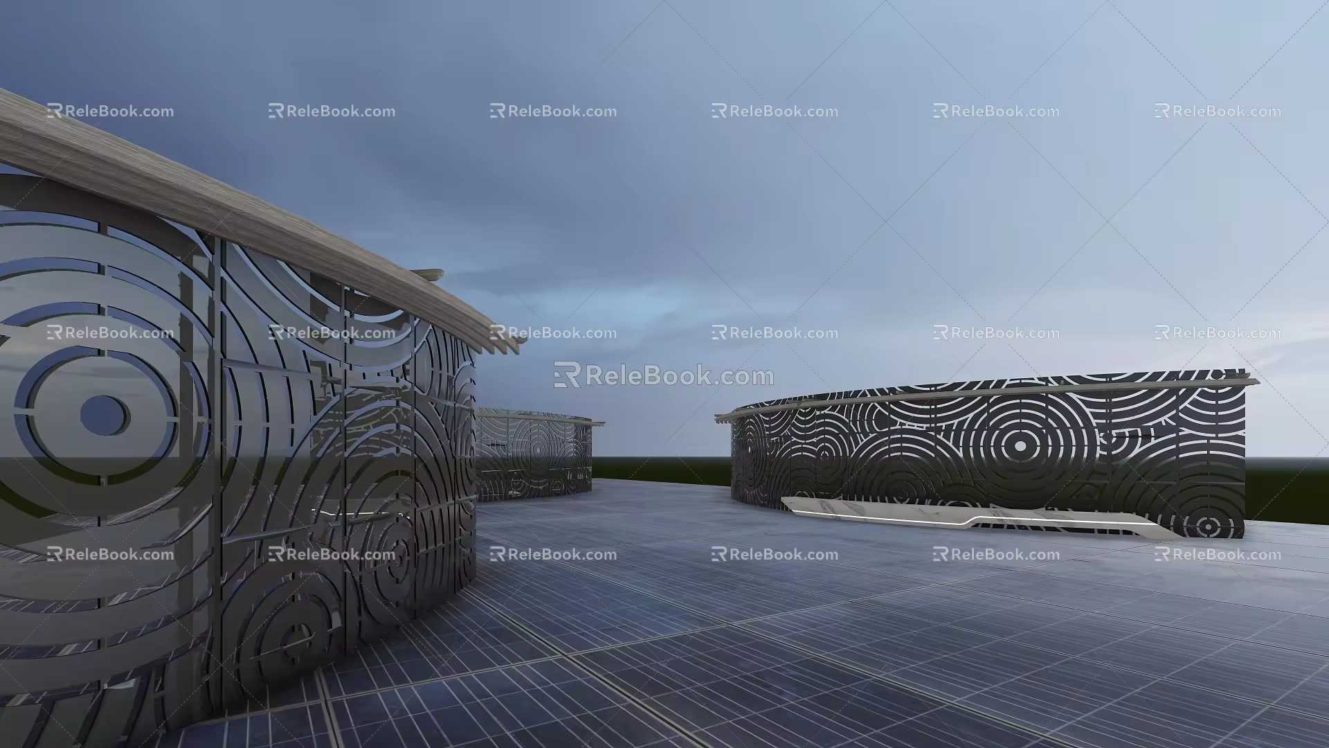 modern gallery shelf 3d model