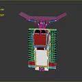 Space Exploration Module with Red Silver Structure and Solar Panels Design
