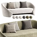 Modern Two Seater Sofa With Decorative Pillows And Various Color Options