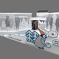 Trojan Shop Retail Display Featuring Welcome Sign Penguin Character And Clothing Items