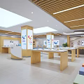 China Telecom Digital Store Modern Interior With Wooden Display Counters And Electronic Devices 3d model