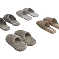 Comfortable Cozy Plush Home Slippers in Gray and Brown for Daily Wear