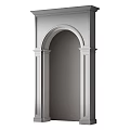 Elegant White Archway And Columns Design With Decorative Molding Details