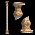 Ornate Roman Columns With Intricate Carvings Gold White Details And Classical Design