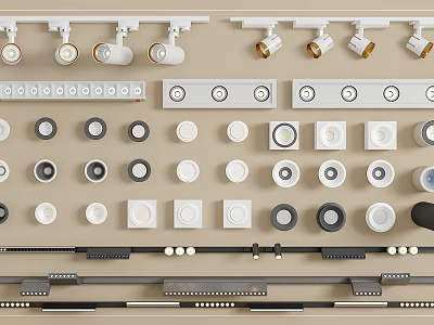 Downlights and Spotlights Various Types and Modern Designs for Home Interior Lighting 3d model