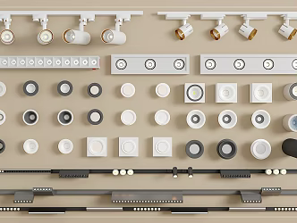 Track Spotlight Downlight Linear Light Embedded Downlight Magnetic Spotlight 3d model