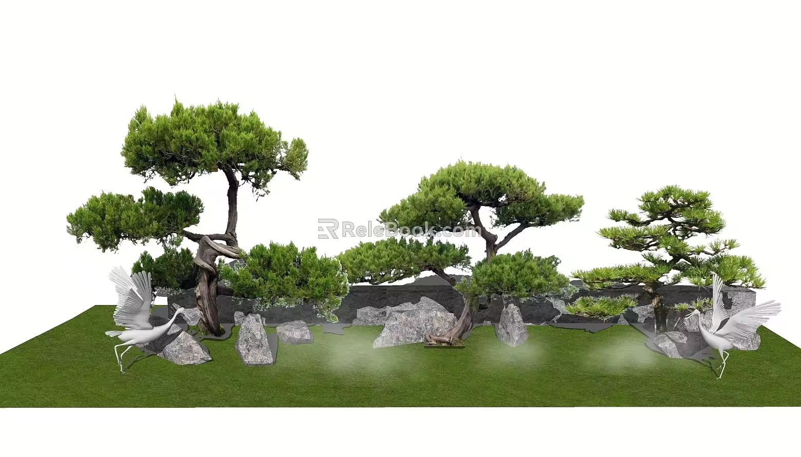 New Chinese landscape sketch landscape tree 3d model
