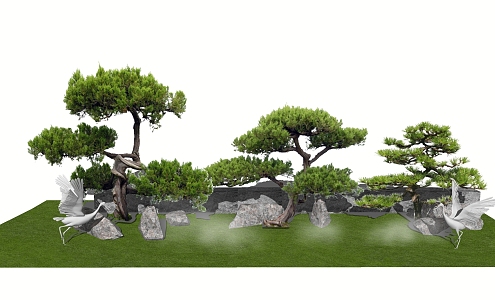 New Chinese landscape sketch landscape tree 3d model