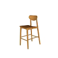 Bar Table and Chair High Bar Stool Convenience Store Bookstore Simple Music Backrest Nordic Solid Wood Bar Chair 3d model