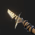 Crossed Weapons With Metal Blades Wooden Handles And Intricate Decorative Design Details