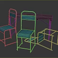 Turquoise Metal Frame Table and Chair Set With Wooden Tabletop and Modern Design