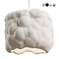 Modern White Textured Chandelier With Soft Cloud Like Surface Design 3d model