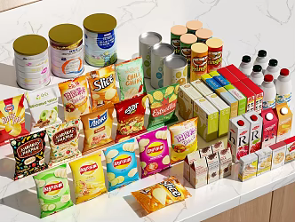 Snack Potato Chips Milk Powder Milk 3d model