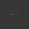 Tactical Custom Weapon Pistol With Silver Barrel Gold Accents And Brown Grip