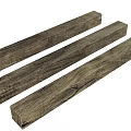 Featured Dark Brown Wooden Pillars With Natural Wood Grain On Light Background