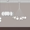 Modern Fabric Cloud And Glass Sphere Chandeliers In Interior Design