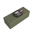 Military Weapon With Green Casing Black Control Panel Numeric Keypad And Colorful Components