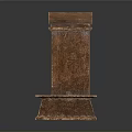 Antique Style Wooden Multi Tiered Brown Shelf With Compartments And Carved Base Design