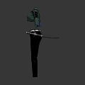 Casual Daily Outfit With Green Cropped Top Black Pants And White Belt Accessory