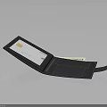 Black Leather Wallet with Credit Card and Dollar Bills Interior Design