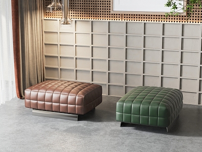 Modern Sofa Stool Leather Sofa Stool 3d model