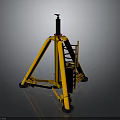 Yellow Tripod Mechanical Lifting Equipment With Red Handle And Black Spiral Spring