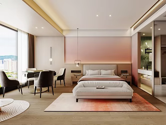 Modern Hotel Room Hotel Big Bed Room Hotel Suite Hotel Standard Room Hotel Room Mahjong Table Hotel Toilet 3d model