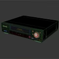 TEAC Digital Media Player With Black Body Red Front Panel And Circular Indicator Light 3d model