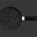 Black Frying Pan With White Speckles And Black Handle For Daily Kitchen Use
