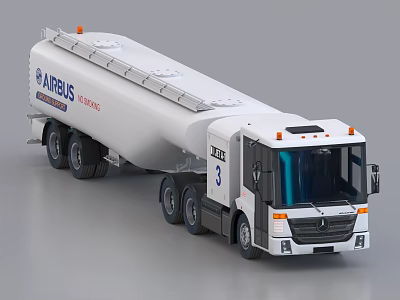 Airbus Branded Fuel Tanker Truck With Large Tank 3d model