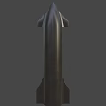 Metallic Rocket Structure With Grid Design Side Fins Against Sky And Distant Landscape 3d model