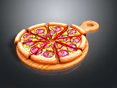 Pizza Durian Pizza Strawberry Sauce Pizza Fruit Pizza Spicy Crawfish Pizza Chicken Pizza 3d model