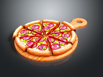 Pizza Durian Pizza Strawberry Sauce Pizza Fruit Pizza Spicy Crawfish Pizza Chicken Pizza 3d model