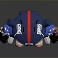 Game Movie Character Robot Blue Jersey Number 5 With Mechanical Arms And Goggles