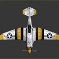 Cosmic Aerospace Vintage Propeller Airplane Model Featuring American Star Insignia And White Yellow Black Colors