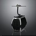 Modern Black And Silver Cable Car Gondola With Streamlined Design And Transparent Windows