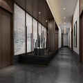 Modern Hot Pot Restaurant Interior With Self service Condiment Bar And Stylish Dining Tables