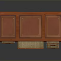 Classic Wooden Desk With Multiple Drawers And Metal Handles Design